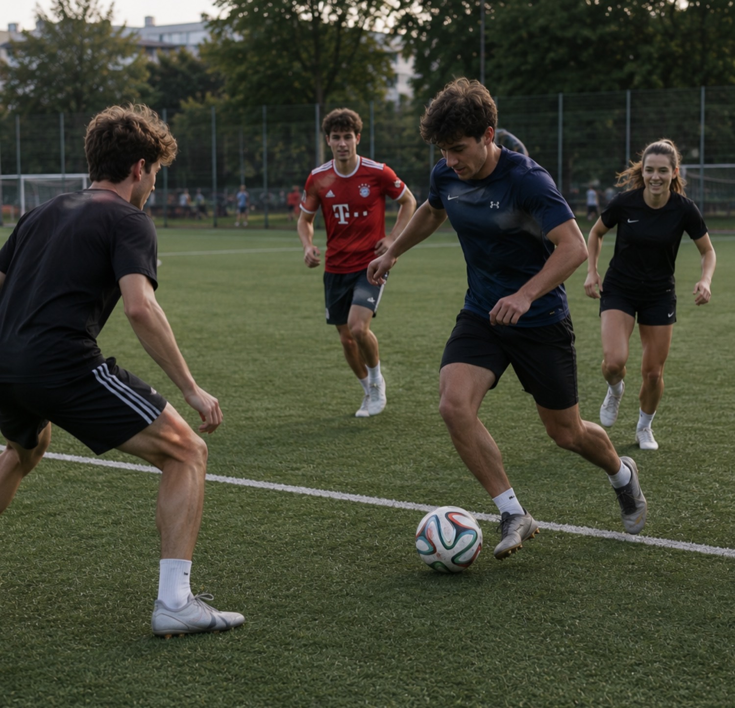 Pickup football in action